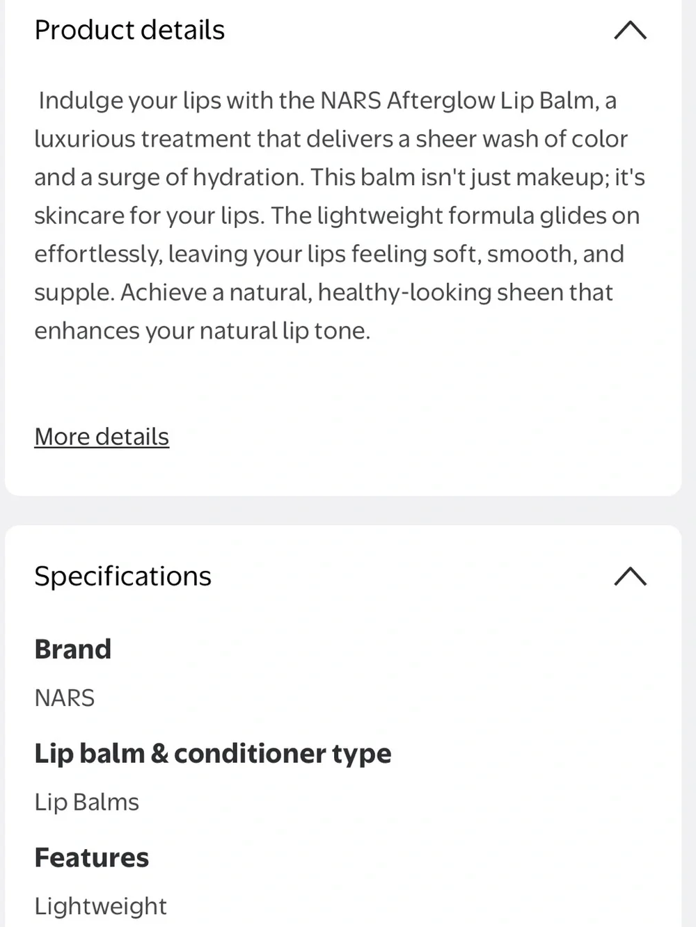NARS Afterglow Tinted Lip Balm in ORGASM NIB